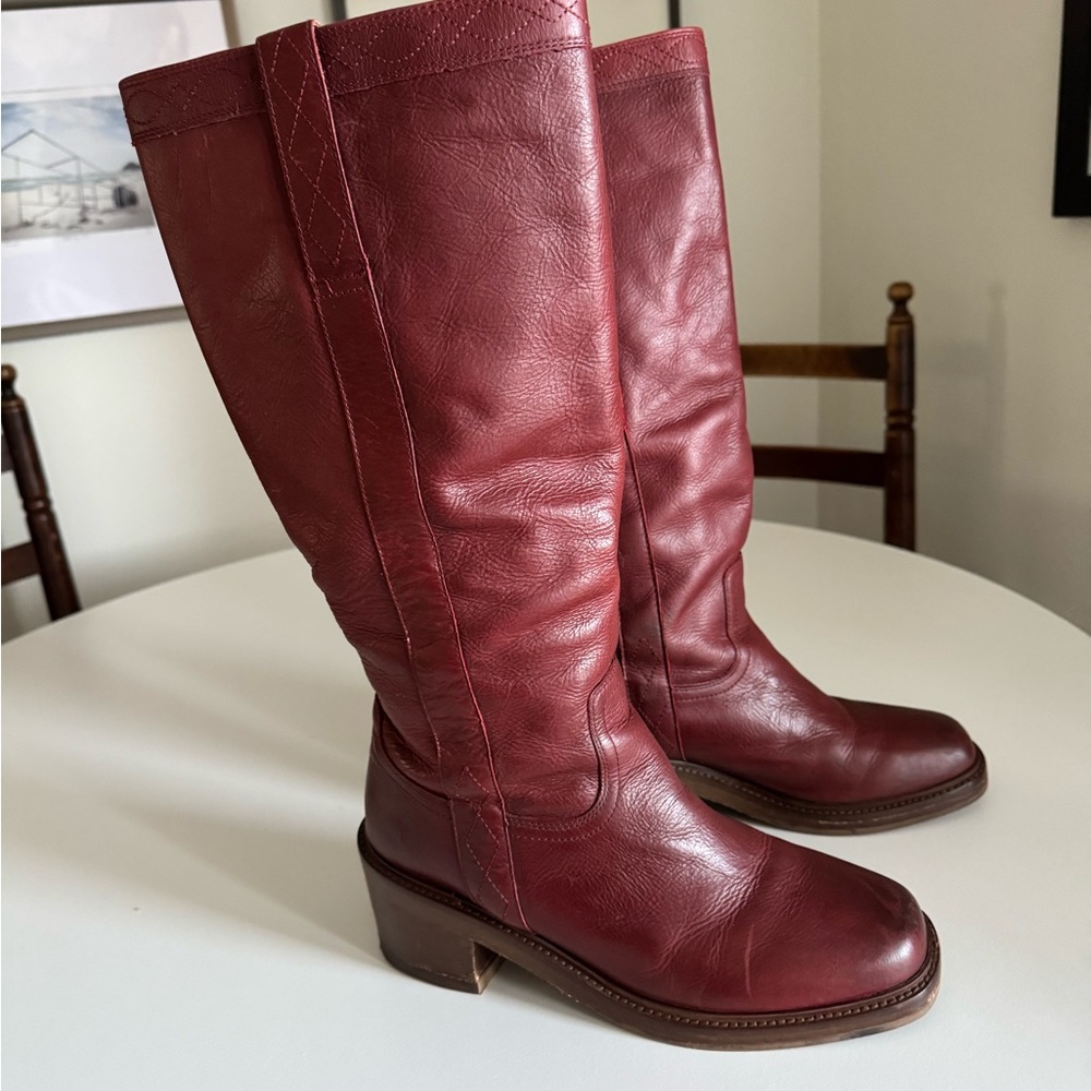 Frye Merlot Kate Pull On Leather Boots